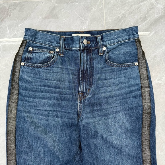Women’s Madewell The Perfect Vintage Jean Metallic Tuxedo Stripe Edition Size 28 - Picture 9 of 16